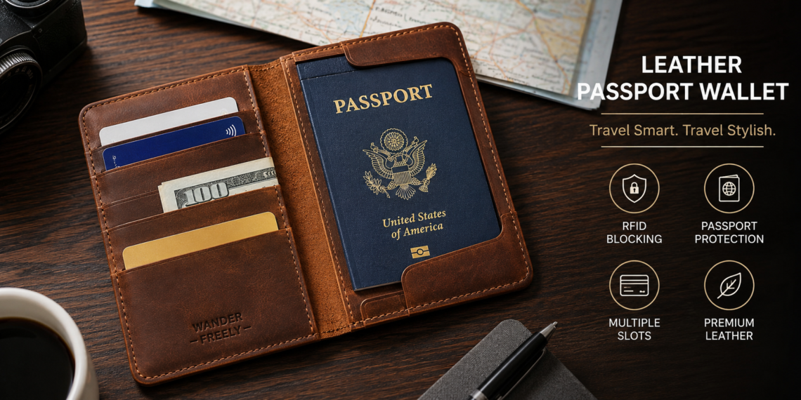 Leather Passport Wallet Travel Guide